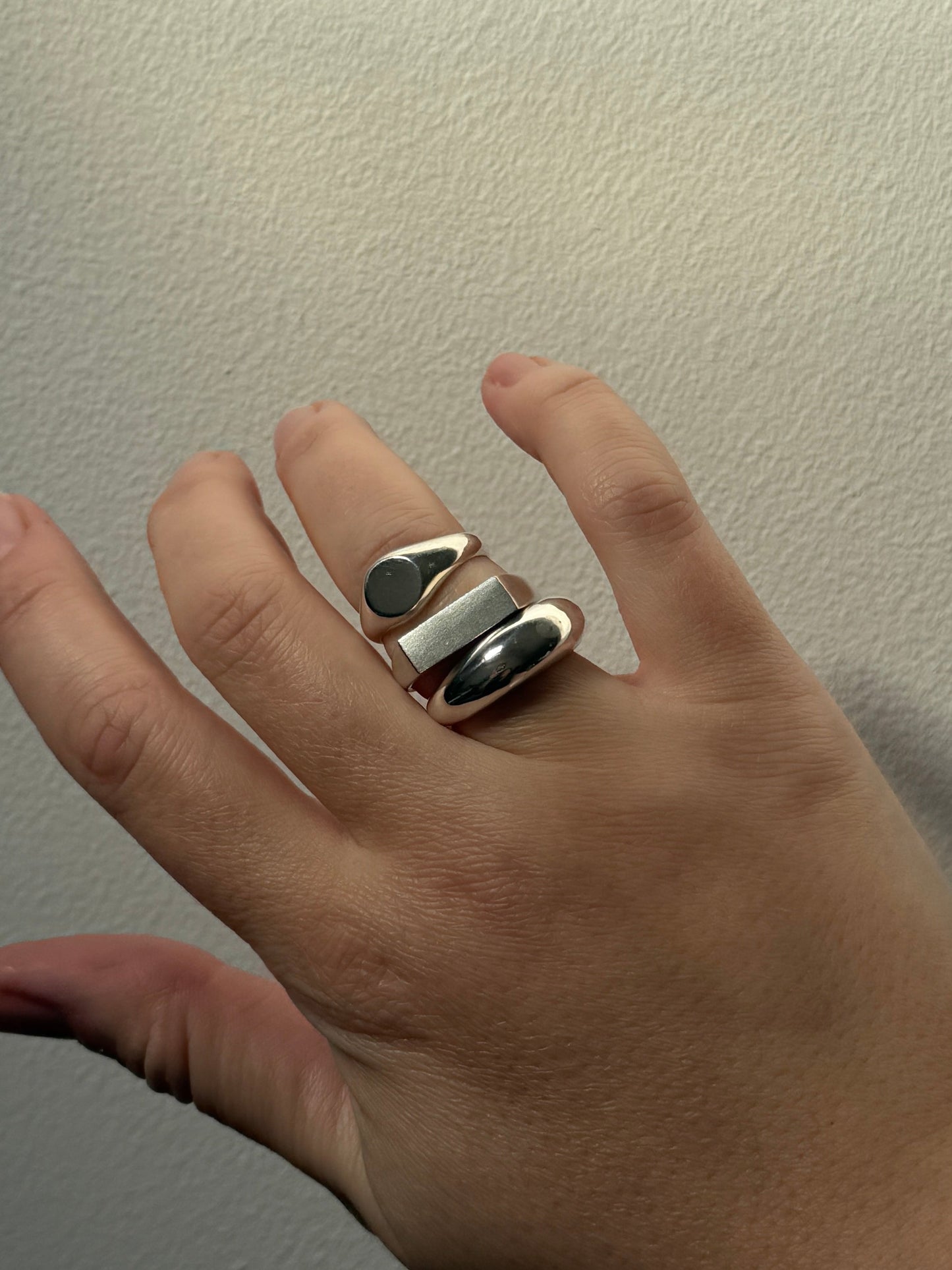 Chunky solid silver ring ‘Sphere’.