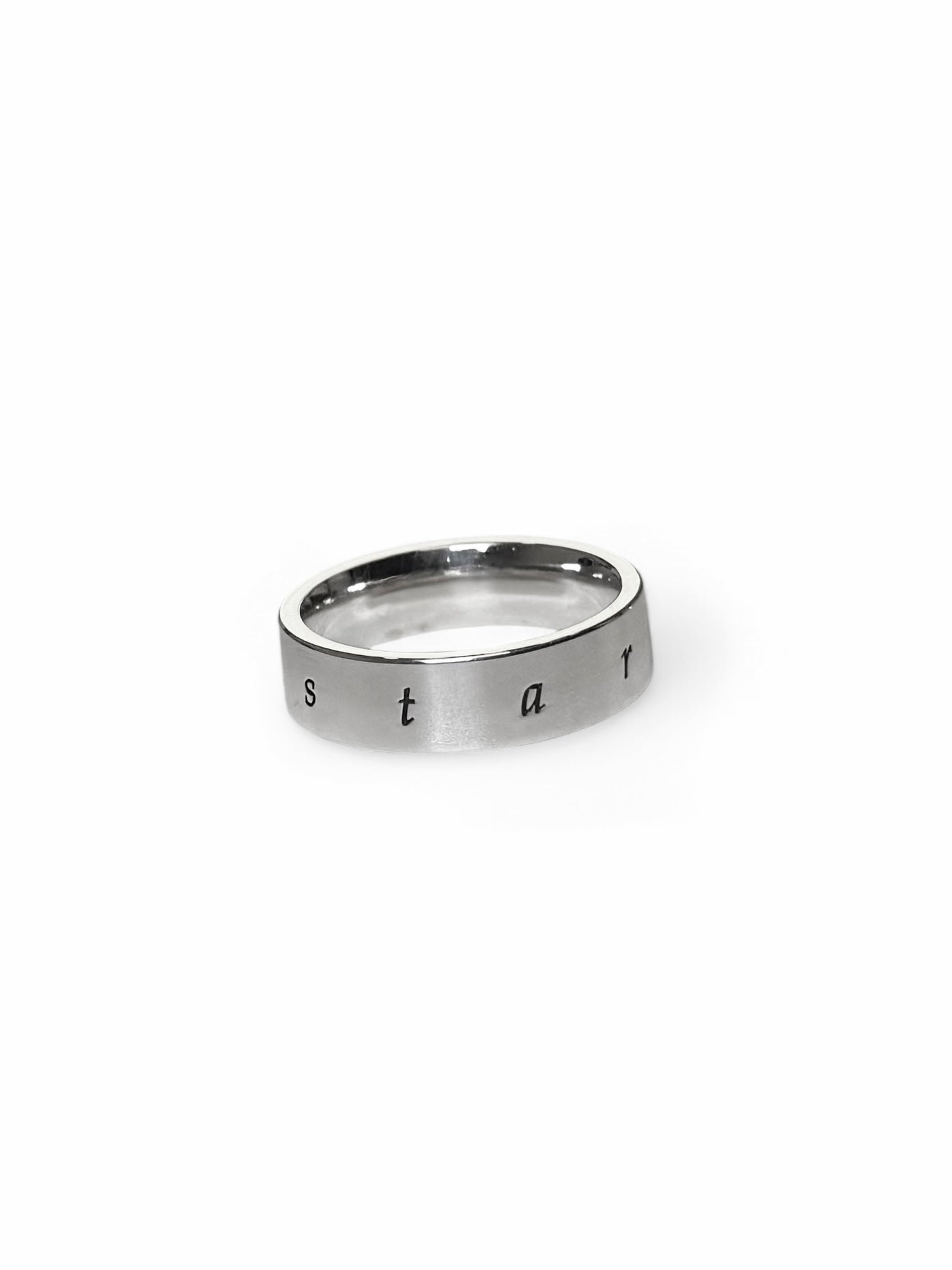 Wide & chunky ‘stardust’ engraved band ring ( oval signet not included)