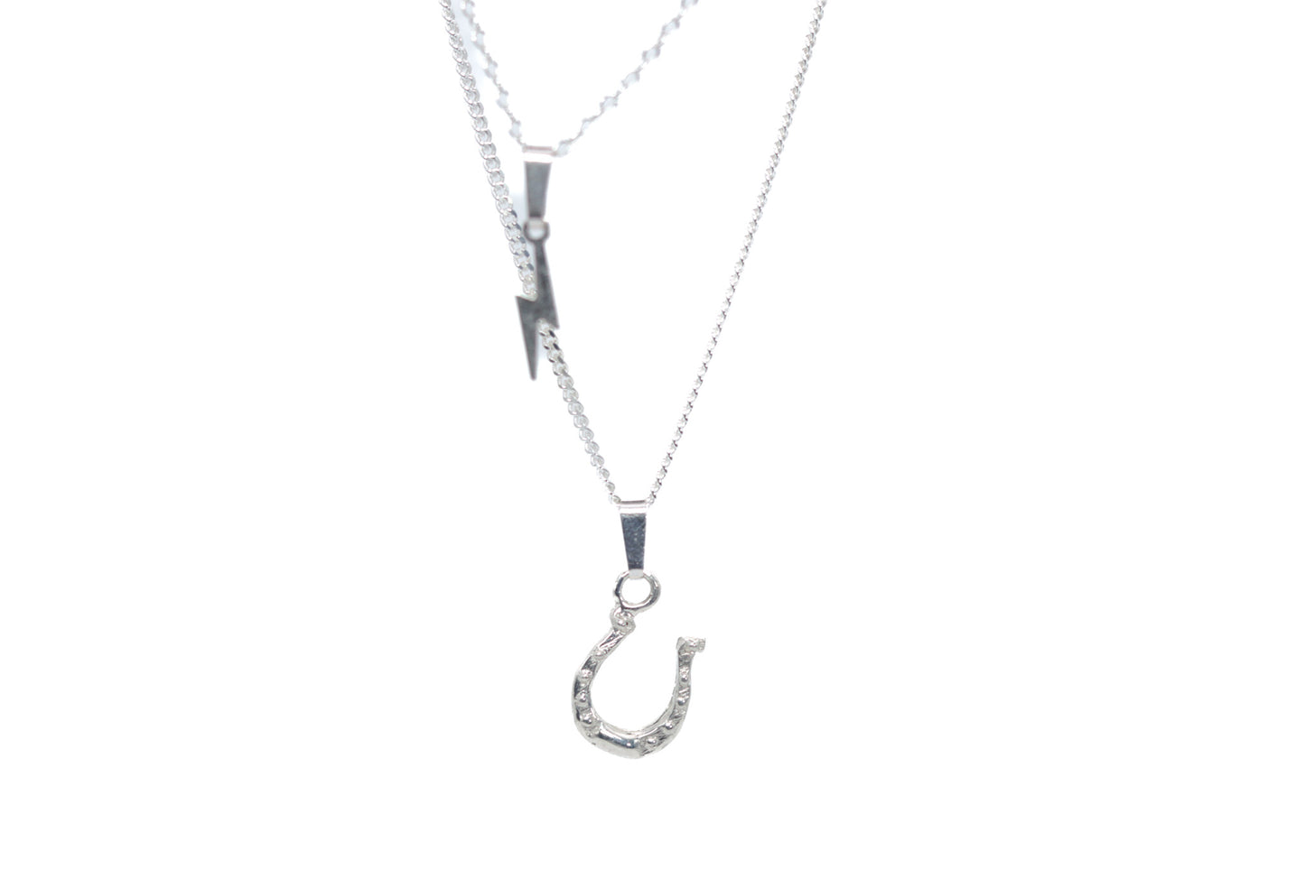 Sterling Silver Lightening Bolt Pendant , light