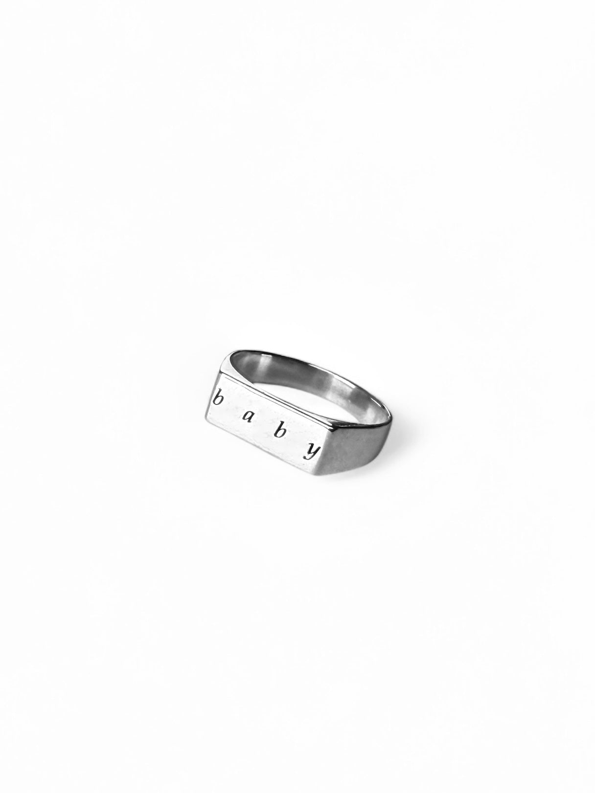 ‘baby ’ rectangular silver ring