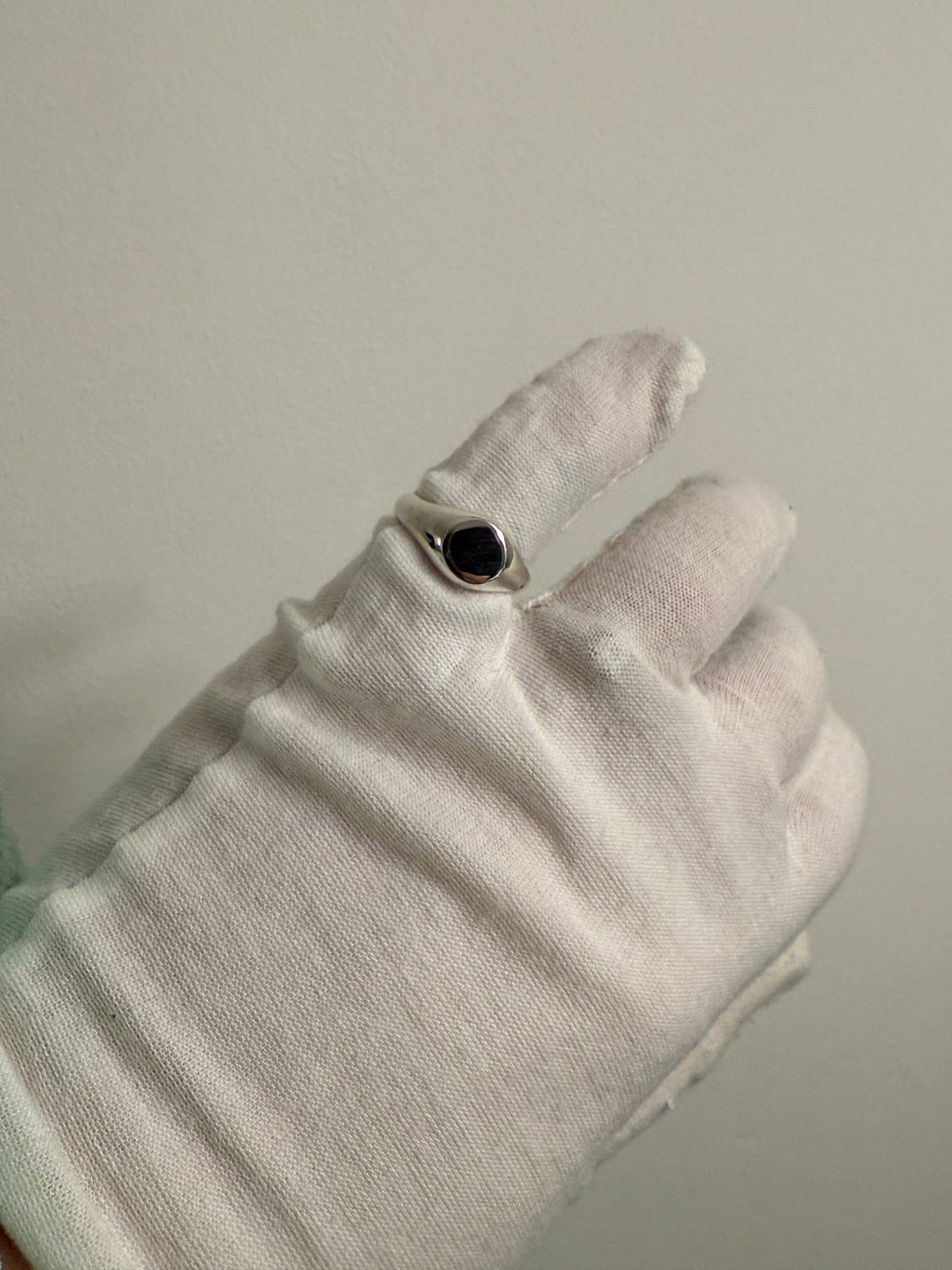 Silver Round Signet Ring