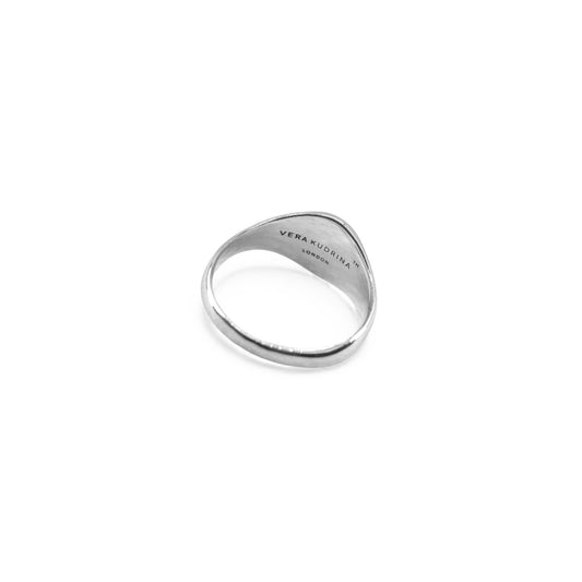 Silver Round Signet Ring