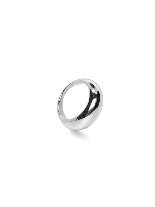 Chunky solid silver ring ‘Sphere’.