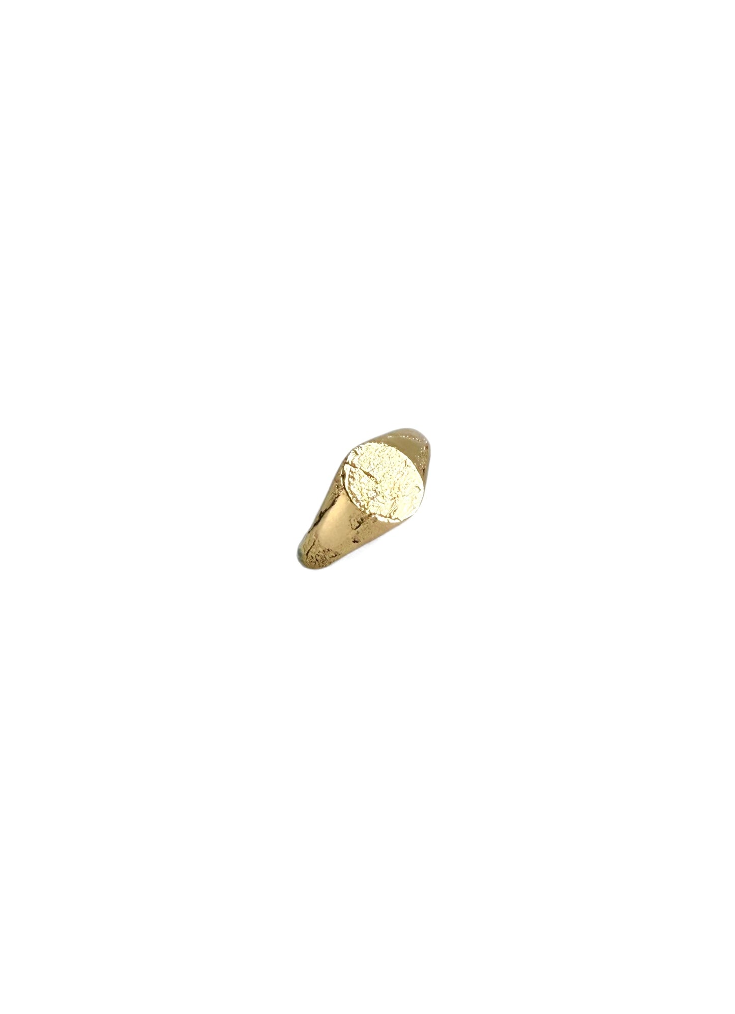 ‘Concrete’ textured signet ring in 9ct yellow gold