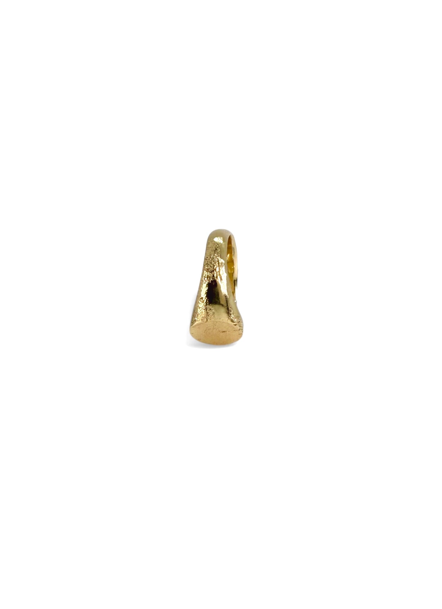 ‘Concrete’ textured signet ring in 9ct yellow gold