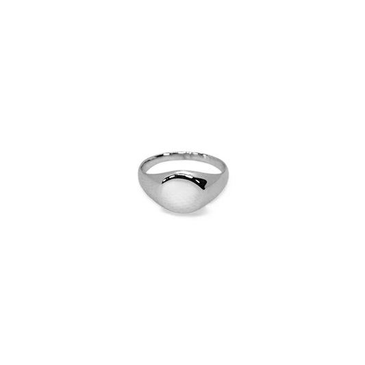 Silver Round Signet Ring