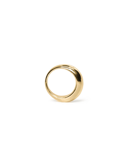 ‘Sphere’ solid sterling silver ring , 18ct yellow gold plating.