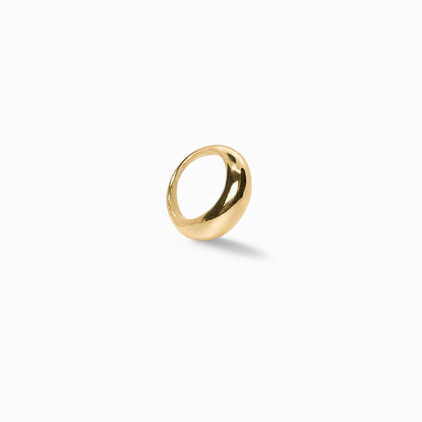 ‘Sphere’ solid sterling silver ring , 18ct yellow gold plating.